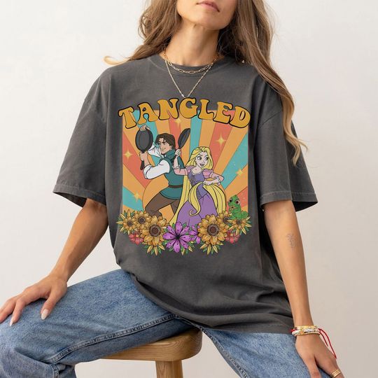 Rapunzel Tangled Shirt, Floral Rapunzel Shirt, Disney Princess Shirt