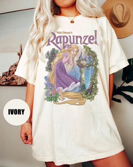 Retro Rapunzel Tangled Comfort Colors Shirt, Floral Rapunzel Shirt
