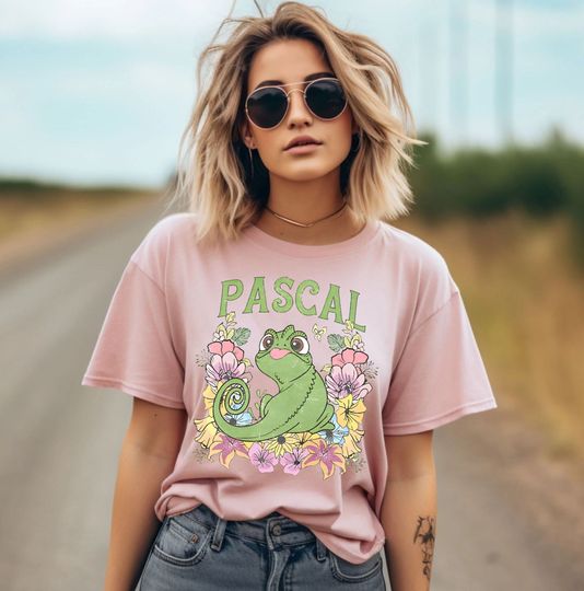 Retro Disney Tangled Shirt, Funny Disney Pascal Floral T-shirt