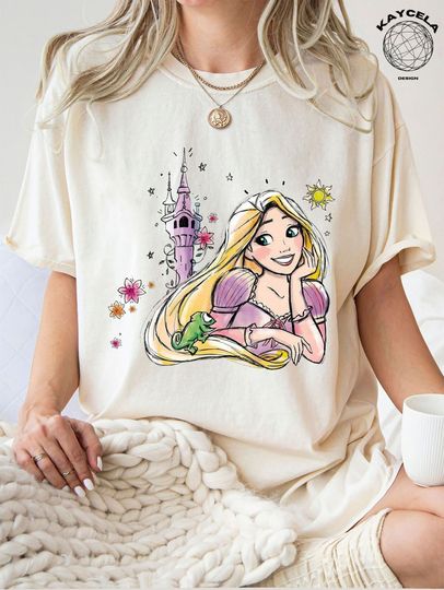 Rapunzel Tangled Comfort Colors Shirt, Floral Rapunzel Shirt