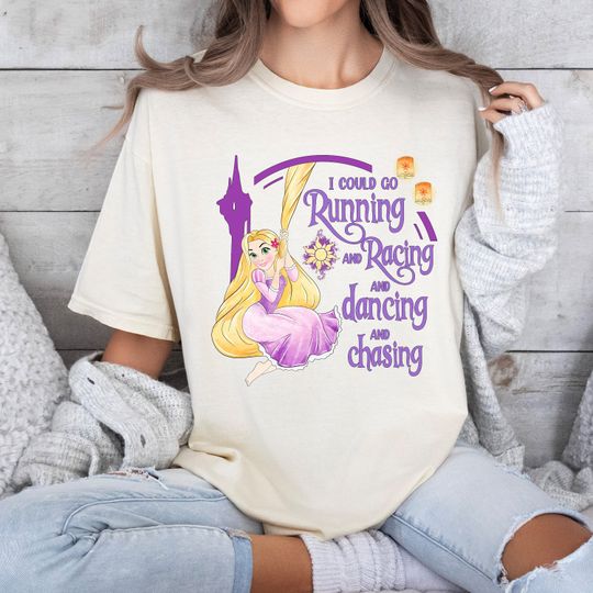 Rapunzel - Tangled - Disney Inspired - Running Racing Dancing Chasing - T Shirt