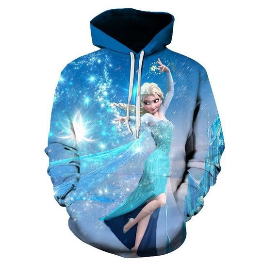 Frozen 2 Princess Anna Elsa 3D Hoodies Adult Sweatshirts Jackets Coats Costumes