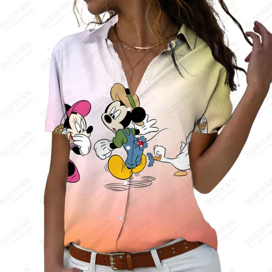 Disney Adorable Minnie and Mickey Hawaiian Shirt