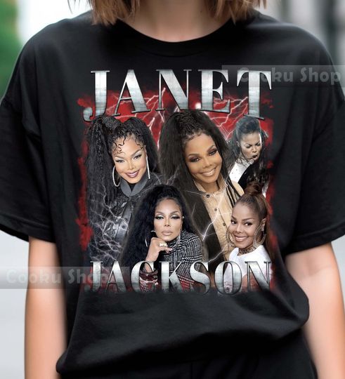 Retro Janet Jackson TShirt, Janet Jackson Rock Style Bootleg Tee