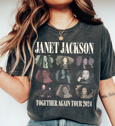 Vintage Janet Jackson Graphic Shirt, 2024 Tour Janet Jackson Together Again T-Shirt, Janet Jackson Merch T-Shirt Unisex, Gift for Fans