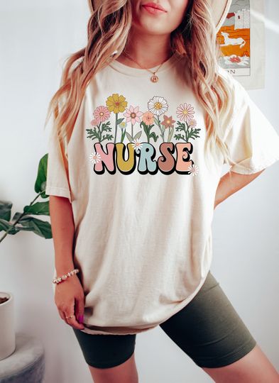 Wildflowers Nurse Shirt, Nurse Shirt For Work Cute Nurse Shirt Nurse Tshirt