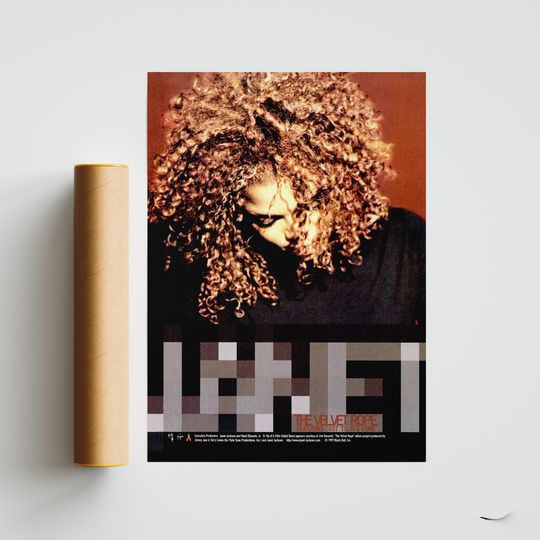 Janet Jackson - The Velvet Rope Poster - 90s Hip Hop/Rap Memorabilia- RNB poster, R&B poster, 90s music poster