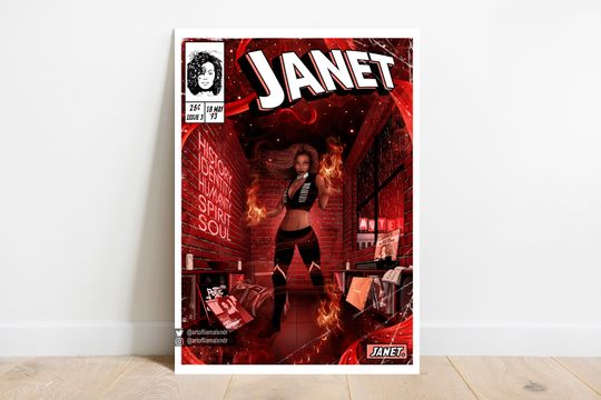 Janet Jackson Poster- Janet. Comic Poster
