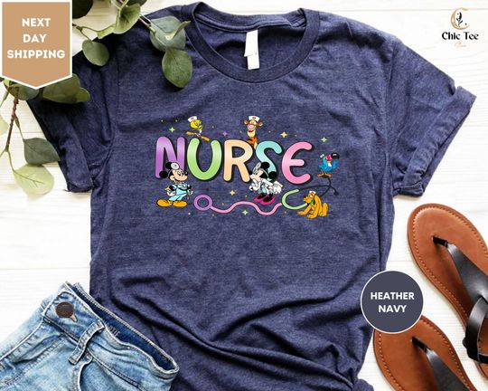 Disney Nurse Characters Shirt, Disney Nurse T-shirt, Nursing School Student Gift, Nurse's Day Gift
