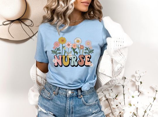 Nurse flower shirt, Nurse week shirt, Nurse school Shirt