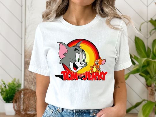 Tom and Jerry Shirt, Cute Cartoon Shirt, Funny Tom and Jerry Shirt, Tom and Jerry Couple Shirt, Cartoon Shirt, Gift for kids, Funny Tshirt