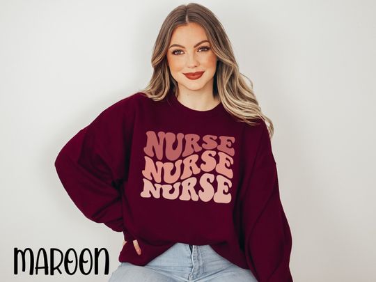 Retro Nurse Sweatshirt, RN LPN, Floral Nurse Sweatshirt, Registered Nurse, Gift For Nurse
