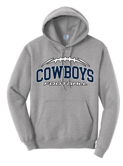 Cowboys Football Hoodie, Grey/ Black Hoodie, Sports Fan Gear