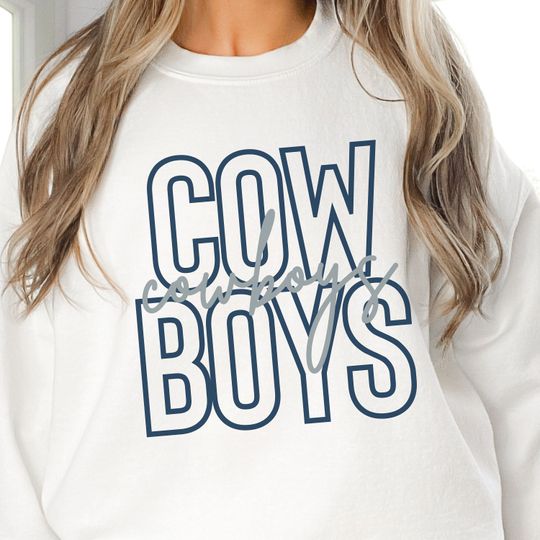 Cowboys Football Sweatshirt, Dallas Football Sweatshirt, Dallas Fan Gift for Her, Cowboys Game Day Crewneck, Dallas Fan Crewneck Gift