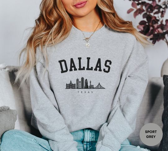 Dallas Sweatshirt, Texas Sweatshirt, Dallas Crewneck, Vacation Shirt Gift