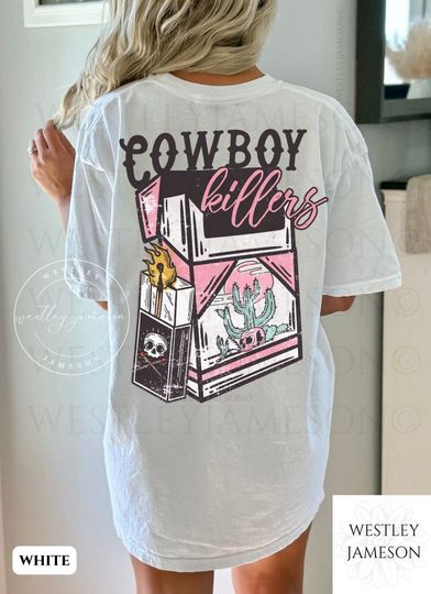 Vintage Inspired Shirt, Cowboy Killers, Western Tee, Cowboy Skull Tee, Western Graphic Tee, Comfort Colors, Cowgirl Shirt, Retro Cowboy Tee