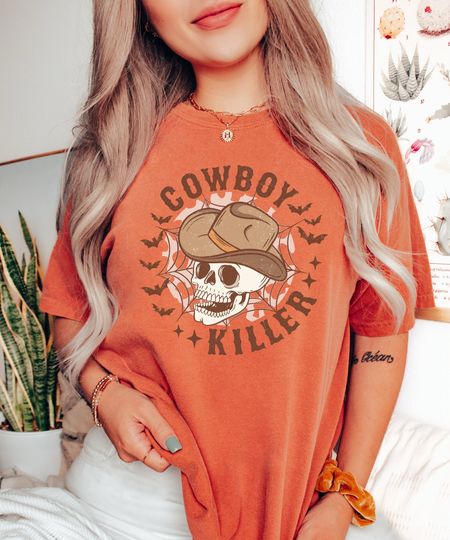 Cowboy Killer Shirt, Vintage Inspired Tee Shirt, Western Graphic Tee, Retro Tee Shirt, Comfort Colors, Garment Dyed, Boho, Halloween Western