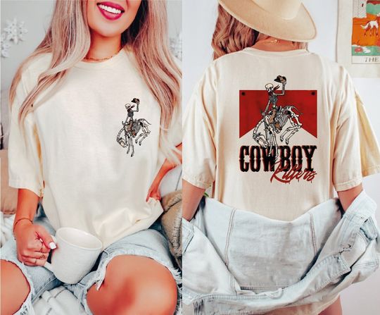 Cowboy Killers Tshirt, Comfort Colors Western Cowboy Shirt, Cowboy Skeleton Tee, Western Skeleton Tee, Western Rodeo Shirt, Gift For Women
