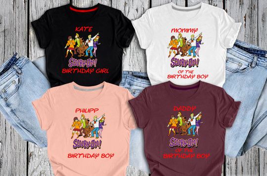 Custom Scooby Doo Family Birthday Shirt, Personalized Birthday Party Shirt Scooby Doo, Kids Birthday Shirt,Shirt for Birthday Boy
