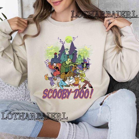 Scooby Doo Vintage Comfort Colors Tee, Horror Movie Themed Sweatshirt, Scooby Doo and Friends Halloween Sweatshirt, Halloween Celebration_54