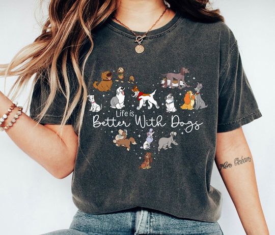 Life is Better With Dogs Disney T-shirt