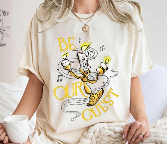 Be Our Guest Lumiere Poster Shirt, Beauty and The Beast Disney T-shirt