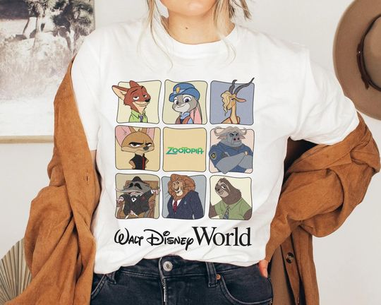 Zootopia Walt Disney World Retro Characters Disney Shirt