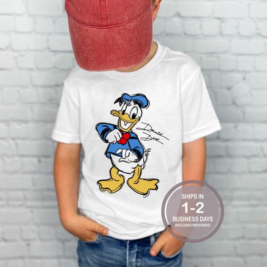 Donald Duck Classic Sketch Signature Shirt, Donald Duck Kids Shirt, Youth Disney Shirt