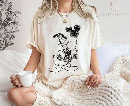 Disney Donald Balloon Sketch Shirt, Disney Sketch Shirt, Disney Trip Shirt