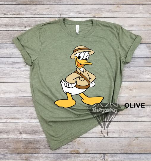 Safari Donald Duck Shirt, Animal Kingdom Donald Duck Shirt, Mens Disney Shirt