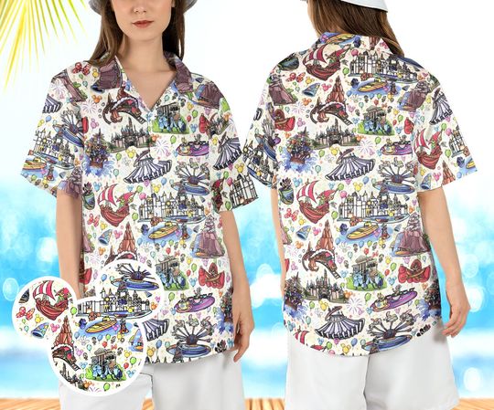 Disneyland Epcot Hawaiian Shirt, Amusement Park Summer Hawaii Shirt