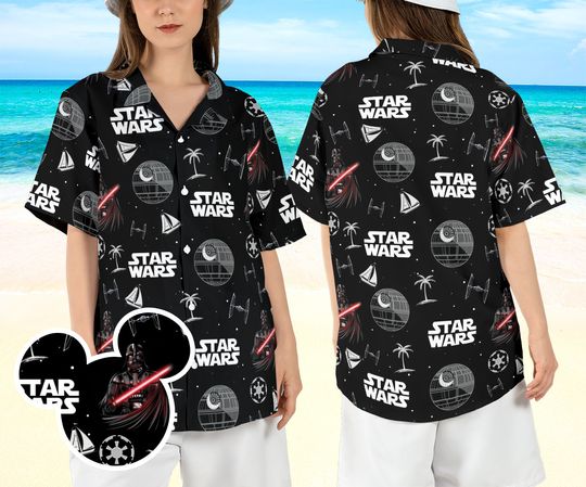 Darth Vader Lightsaber Hawaiian Shirt, Star Wars Palm Tree Hawaii Shirt