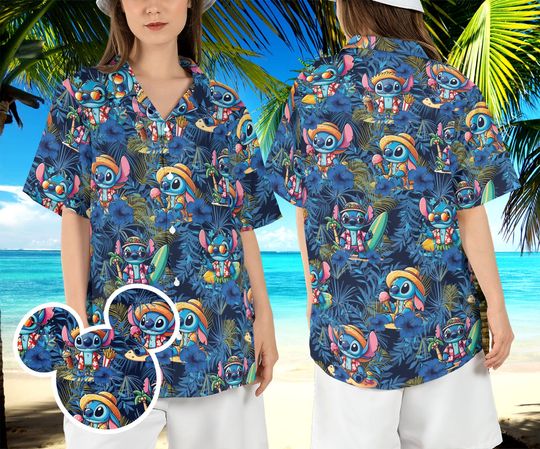 Stitch Summer Hawaiian Shirt, Lilo Stitch Tropical Hawaii Shirt