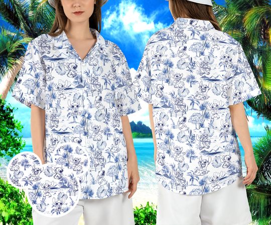 Stitch Summer Hawaiian Shirt, Lilo Stitch Hawaii Shirt, Disneyland Stitch Shirt
