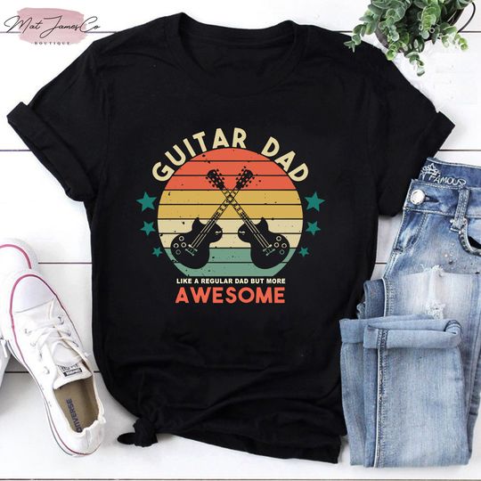 Guitar Dad Like A Regular Dad But More Awesome Shirt, Happy Father Day Gift , Guitar Dad Shirt, Dad Guitar Chords T-shirt, Gift For Dad