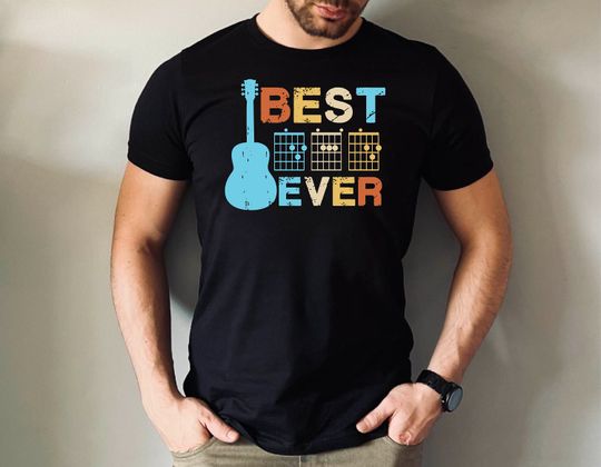 Best Dad Ever Shirt, Gift for Dad Guitarist Shirt, Best Guitar Dad Ever Shirt, Father's Day Gift Tshirt, Music Dad Gift Tee