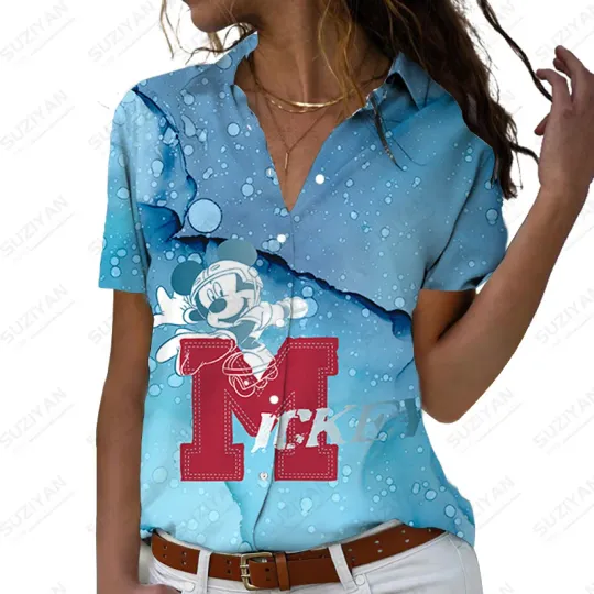 Disney Mickey Hawaiian Shirt, Disney Aloha Shirt, Disney Summer Button Shirt