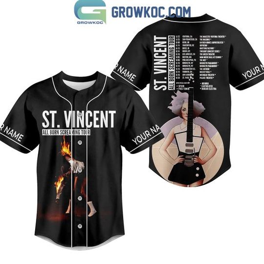 Personalized St. Vincent All Born Screaming Tour Baseball Jersey