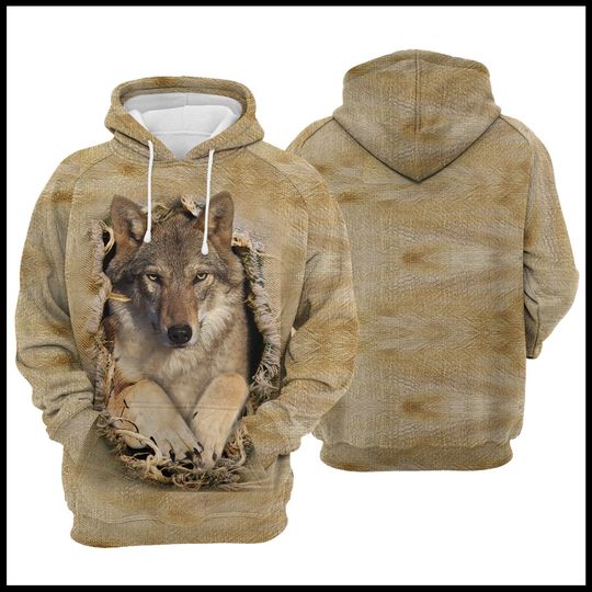 Unisex Wolf Scratch Hoodie, Animal Gift, Wolf Gift
