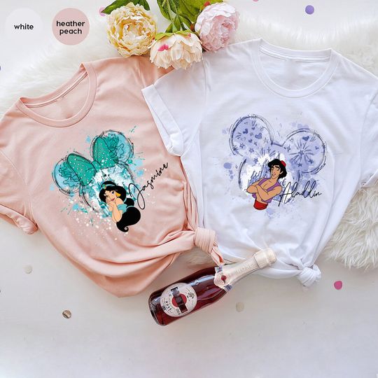 Disney Aladdin and Jasmine Shirts, Disneyland Prince and Princess Shirts, Prince Aladdin Shirt, Princess Jasmine Shirt, Disney Couple Shirt