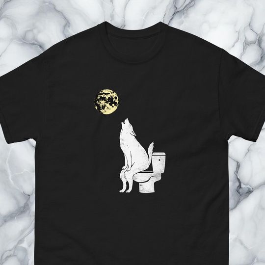 Funny Wolf on toilet meme Unisex T-Shirt