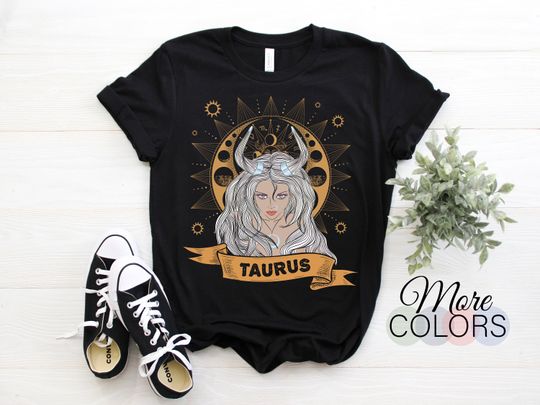 Taurus Girl Horoscope Zodiac Astrological Sign Graphic T-Shirt, Born On April 20 - May 20 Gifts