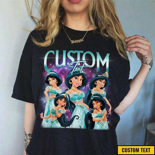 Comfort Colors Princess Jasmine T-Shirt, Custom Your Own Bootleg Tee, Aladdin Movie Shirt, Magic Kingdom Shirt, Vintage Graphic 90s Tshirt