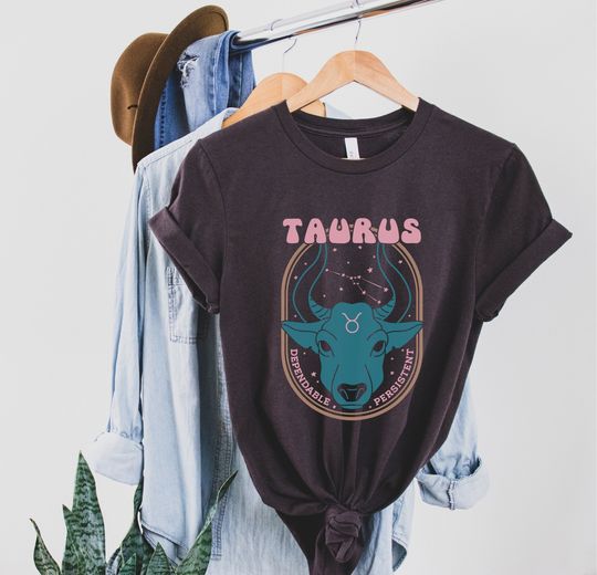 Taurus Shirt, Zodiac 70s Tshirt, Taurus Astrology Tee, Retro Taurus Graphic T-Shirt