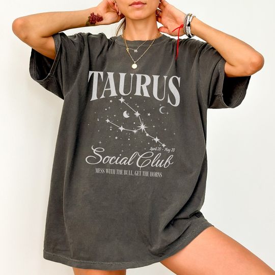 Taurus Astrology Shirt, May Birthday Gift for Mom, Retro Zodiac Best Friend Gift