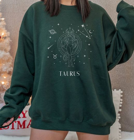 Taurus Sweatshirt, Taurus Gift, Taurus Sweater, May Birthday Astrology Mystical