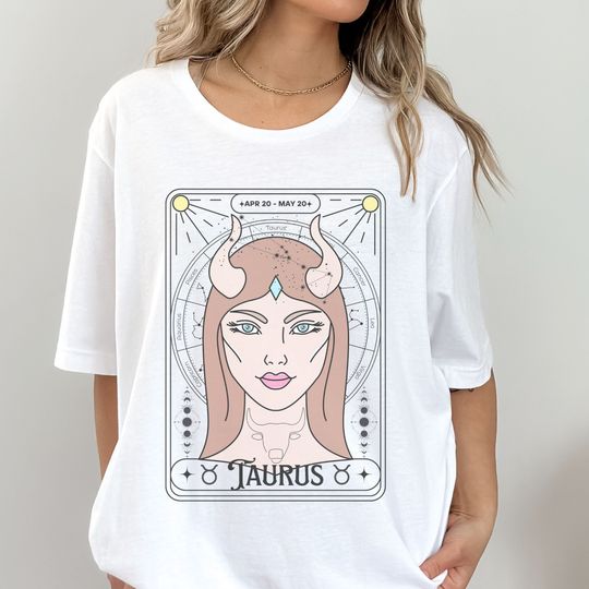 Zodiac Tarot Card Shirt, Taurus Gift Celestial T-shirt