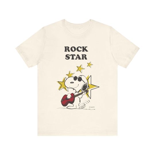 Rock Star Snoopy Boxy Graphic T-Shirt