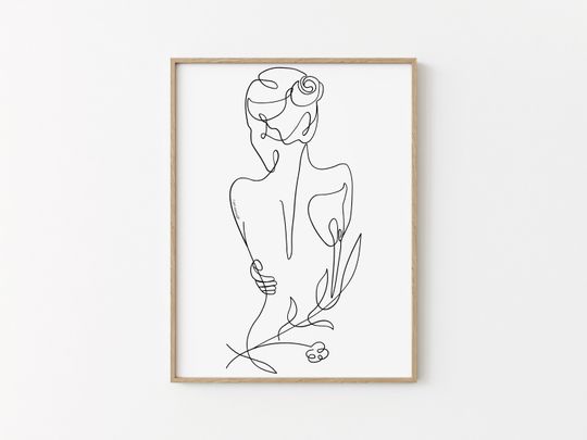 Woman Body Line Art, Minimalist Artwork Body Positivity Poster