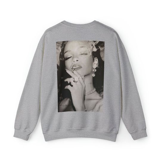 Rihanna Portrait Graphic Sweatshirt, Rihanna Merch, Bad Gal Riri Crewneck Sweatshirt